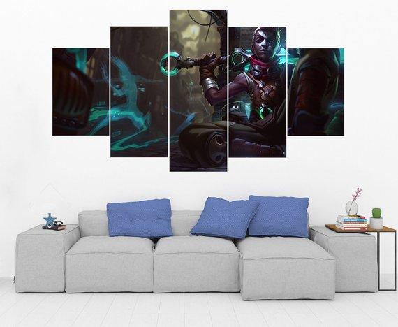 Ekko - League Of Legends - Gaming 5 Panel Canvas Art Wall Decor Ekko - League Of Legends - Gaming 5 Panel Canvas Art Wall Decor