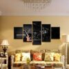 Electric Guitar And Drumset - Music 5 Panel Canvas Art Wall Decor