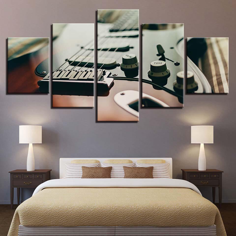 Electric Guitar Tuner - Music 5 Panel Canvas Art Wall Decor Electric Guitar Tuner - Music 5 Panel Canvas Art Wall Decor