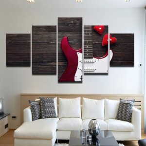 Electric Guitar - Music 5 Panel Canvas Art Wall Decor