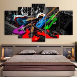 Electric Guitars - Music 5 Panel Canvas Art Wall Decor