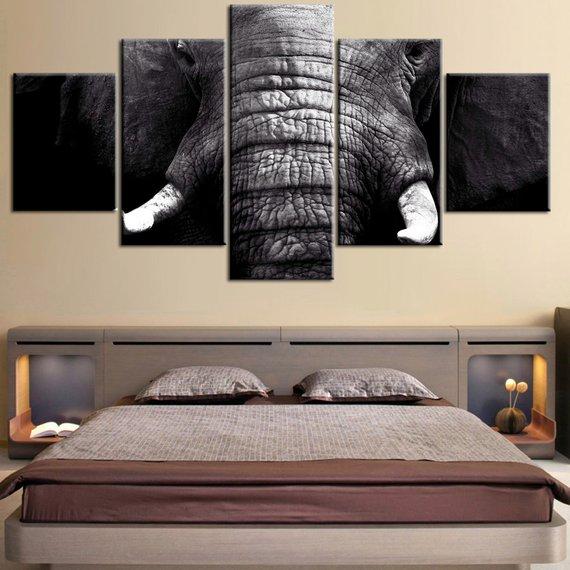 Elephant 4 - Religion 5 Panel Canvas Art Wall Decor Elephant 4 - Religion 5 Panel Canvas Art Wall Decor