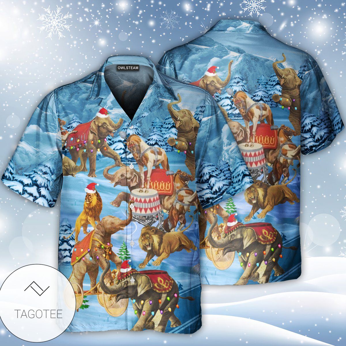 Elephant Circus Show Merry Christmas Hawaiian Shirt Elephant Circus Show Merry Christmas Hawaiian Shirt