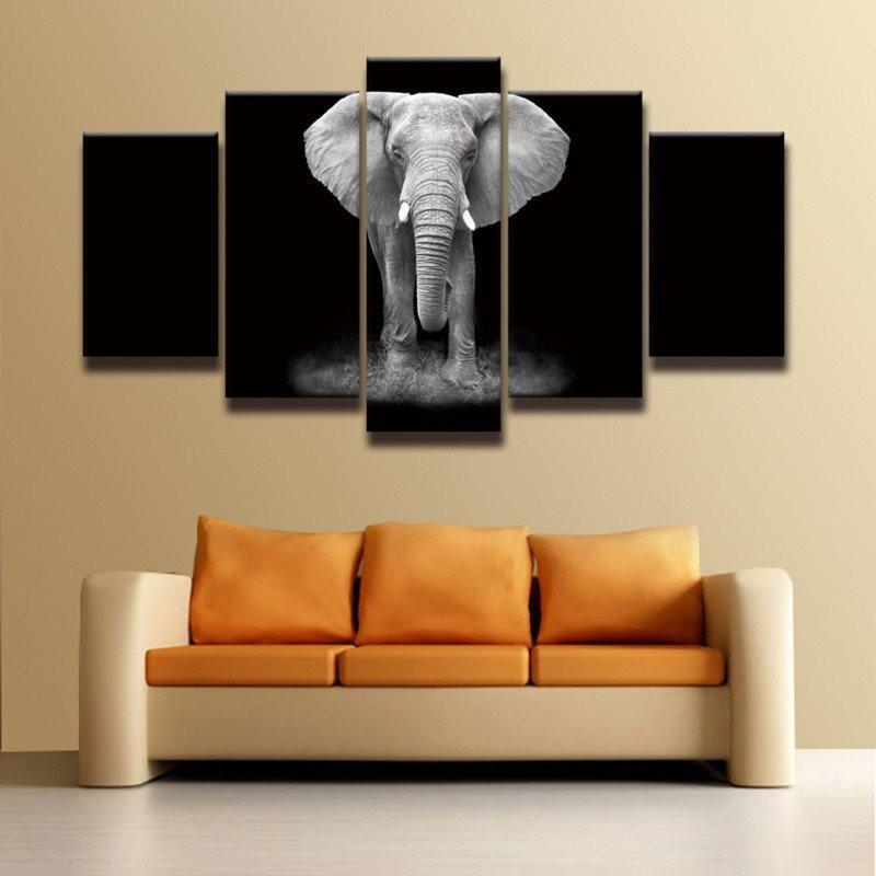 Elephant - Animal 5 Panel Canvas Art Wall Decor Elephant - Animal 5 Panel Canvas Art Wall Decor