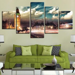 Elizabeth Tower 01 - Nature 5 Panel Canvas Art Wall Decor