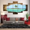 Emerald Island - Space 5 Panel Canvas Art Wall Decor