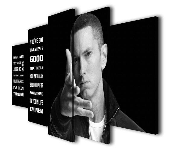 Eminem Rapper Quotes - Famous Person 5 Panel Canvas Art Wall Decor Eminem Rapper Quotes - Famous Person 5 Panel Canvas Art Wall Decor