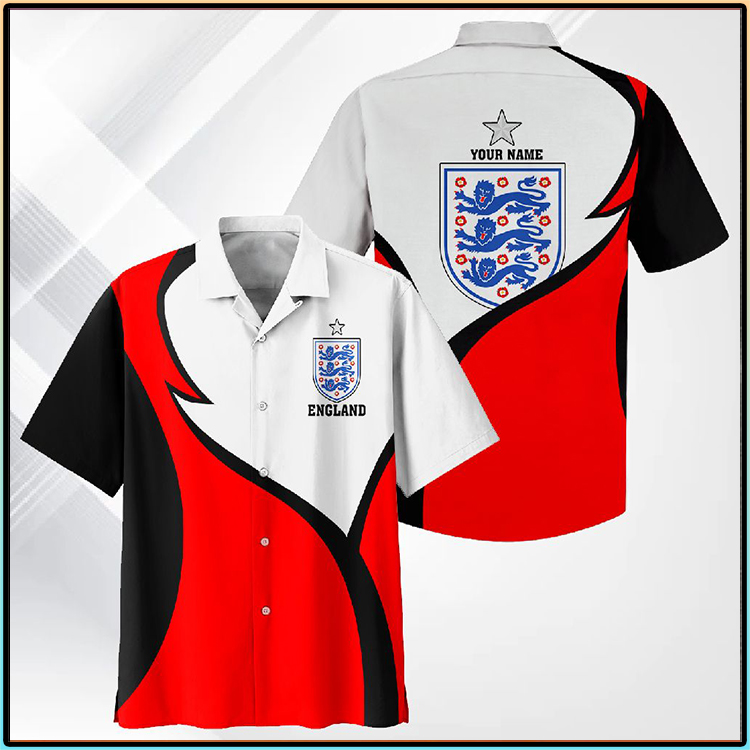England Football Custom Name Hawaiian Shirt England Football Custom Name Hawaiian Shirt