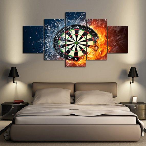 English Darts - Abstract 5 Panel Canvas Art Wall Decor English Darts - Abstract 5 Panel Canvas Art Wall Decor