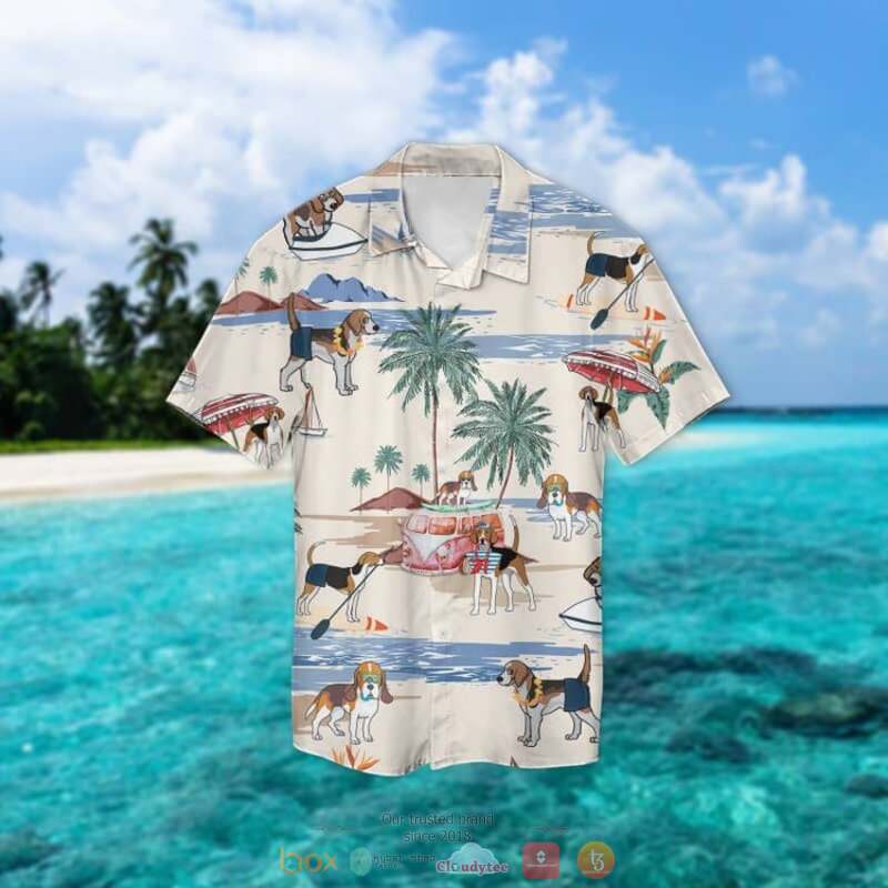 English Foxhound Summer Beach Hawaiian Shirt English Foxhound Summer Beach Hawaiian Shirt