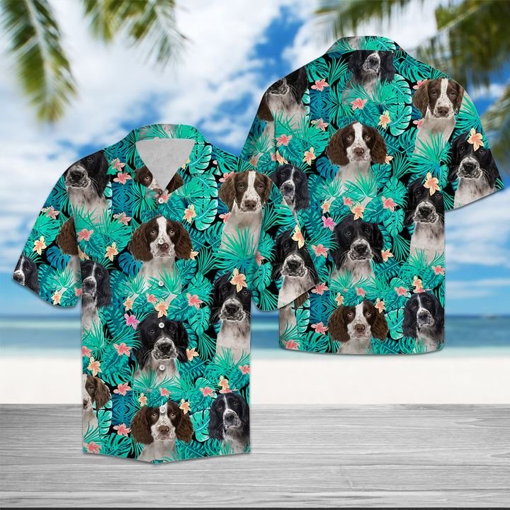 English Springer Spaniel Tropical Hawaiian Shirt Summer Button Up English Springer Spaniel Tropical Hawaiian Shirt Summer Button Up