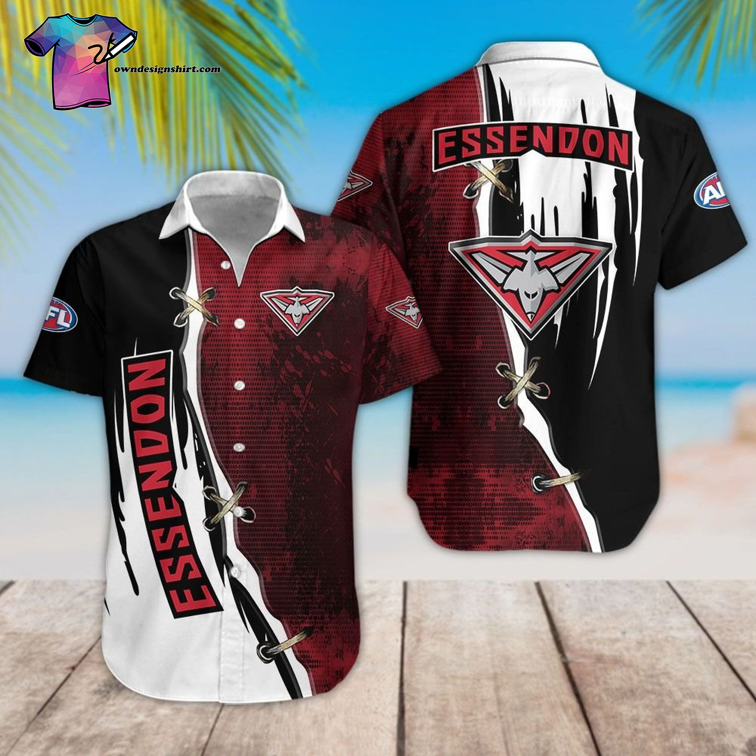 Essendon Football Club Sport Team Hawaiian Shirt Essendon Football Club Sport Team Hawaiian Shirt