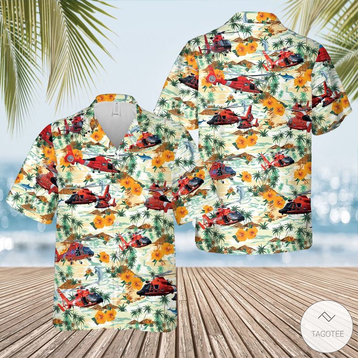 Eurocopter Mh-65 Dolphin Hawaiian Shirt Eurocopter Mh-65 Dolphin Hawaiian Shirt