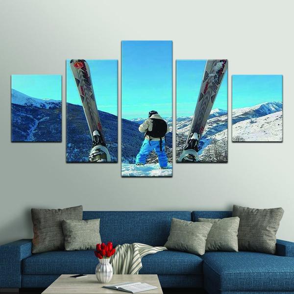 Extreme Skiing - Sport 5 Panel Canvas Art Wall Decor Extreme Skiing - Sport 5 Panel Canvas Art Wall Decor