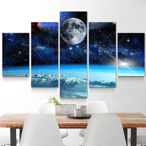 Eye On The Sky - Space Universe 5 Panel Canvas Art Wall Decor (No Frame)