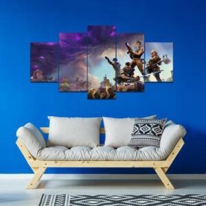 F0Rtnite Battle Royale Blitz 1 - Gaming 5 Panel Canvas Art Wall Decor