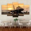 F16 On The Tarmac - Aircraft 5 Panel Canvas Art Wall Decor