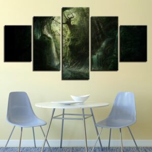 Face Shape Tree - Nature 5 Panel Canvas Art Wall Decor