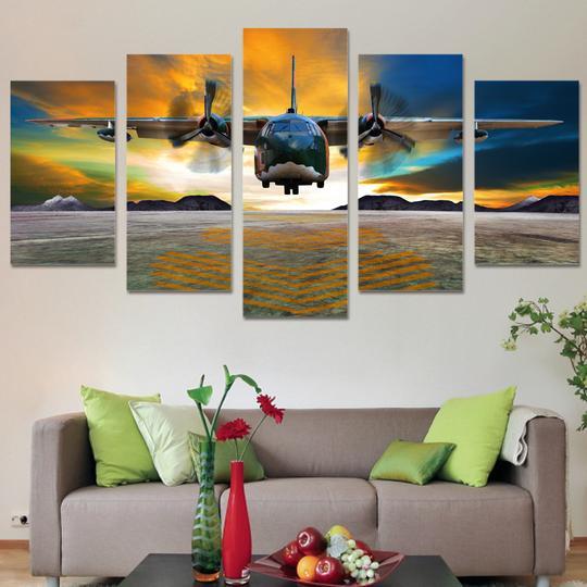 Fairchild C-123 Provider - Aircraft 5 Panel Canvas Art Wall Decor Fairchild C-123 Provider - Aircraft 5 Panel Canvas Art Wall Decor