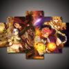 Fairy Tail 2 - Anime 5 Panel Canvas Art Wall Decor