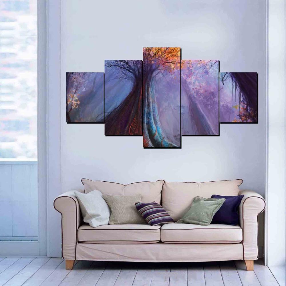Fairy Tale Tree - Nature 5 Panel Canvas Art Wall Decor Fairy Tale Tree - Nature 5 Panel Canvas Art Wall Decor