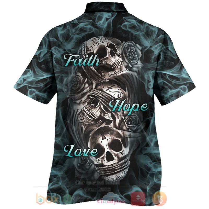 Faith Hope Love Skull Hawaiian Shirt Faith Hope Love Skull Hawaiian Shirt