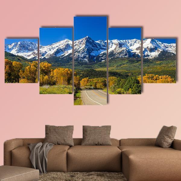 Fall Season In Colorado - Nature 5 Panel Canvas Art Wall Decor Fall Season In Colorado - Nature 5 Panel Canvas Art Wall Decor