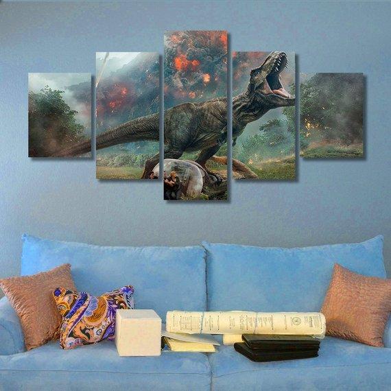 Fallen Kingdom - Movie 5 Panel Canvas Art Wall Decor Fallen Kingdom - Movie 5 Panel Canvas Art Wall Decor