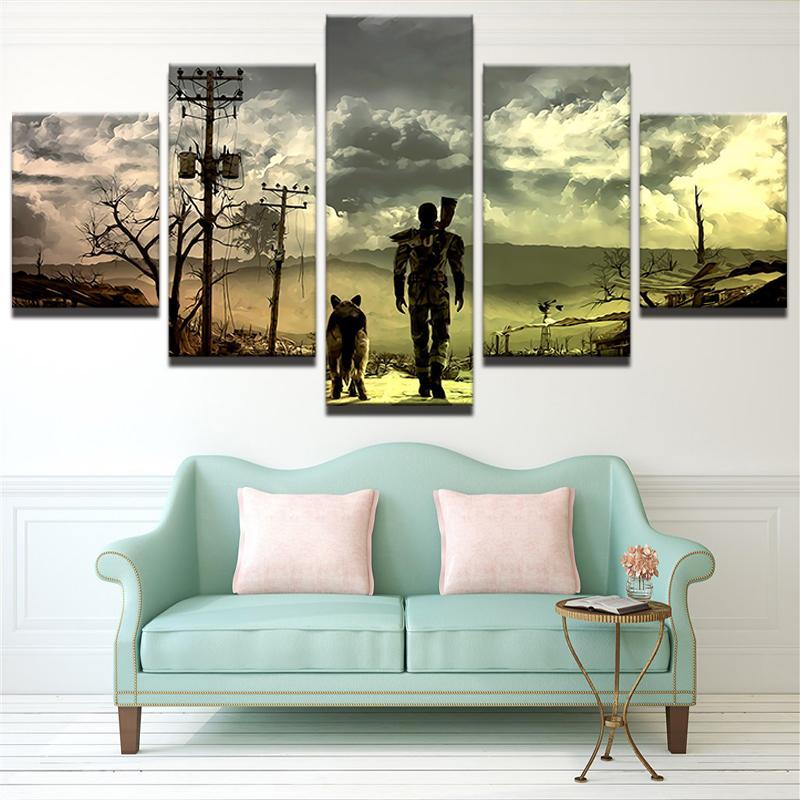 Fallout 4 The Wanderer Game - Gaming 5 Panel Canvas Art Wall Decor Fallout 4 The Wanderer Game - Gaming 5 Panel Canvas Art Wall Decor
