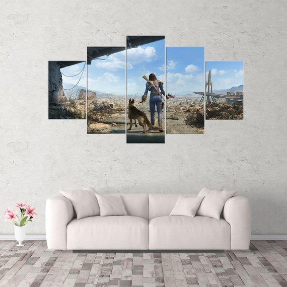 Fallout 5 - Gaming 5 Panel Canvas Art Wall Decor Fallout 5 - Gaming 5 Panel Canvas Art Wall Decor