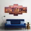 Famous Las Vegas Strip Skyline At Sunset - Nature 5 Panel Canvas Art Wall Decor