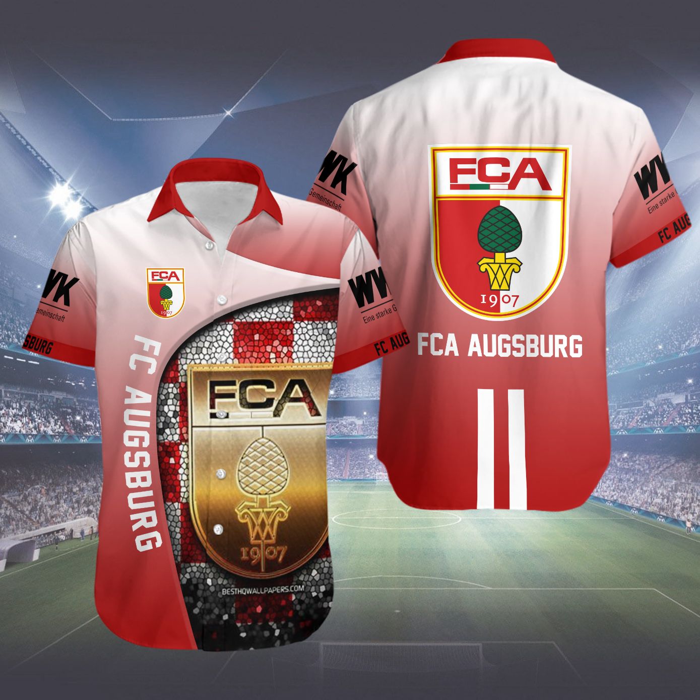 Fc Augsburg Hawaiian Shirt Fc Augsburg Hawaiian Shirt