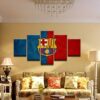 Fc Barcelona 9 - Sport 5 Panel Canvas Art Wall Decor