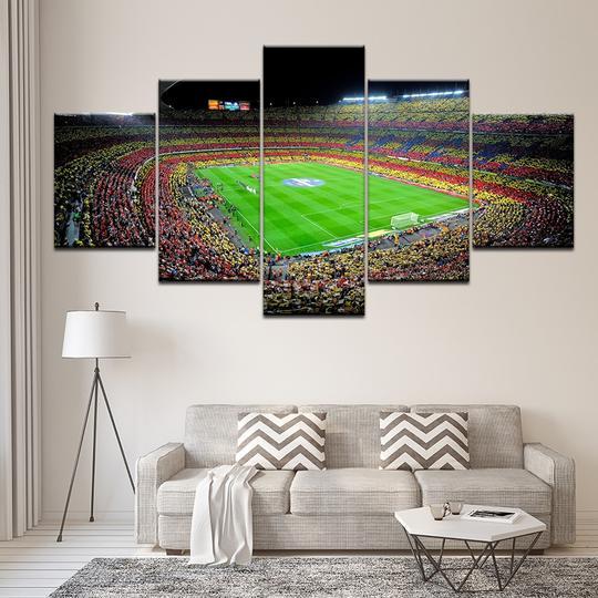 Fc Barcelona Football Club Camp Nou - Sport 5 Panel Canvas Art Wall Decor Fc Barcelona Football Club Camp Nou - Sport 5 Panel Canvas Art Wall Decor