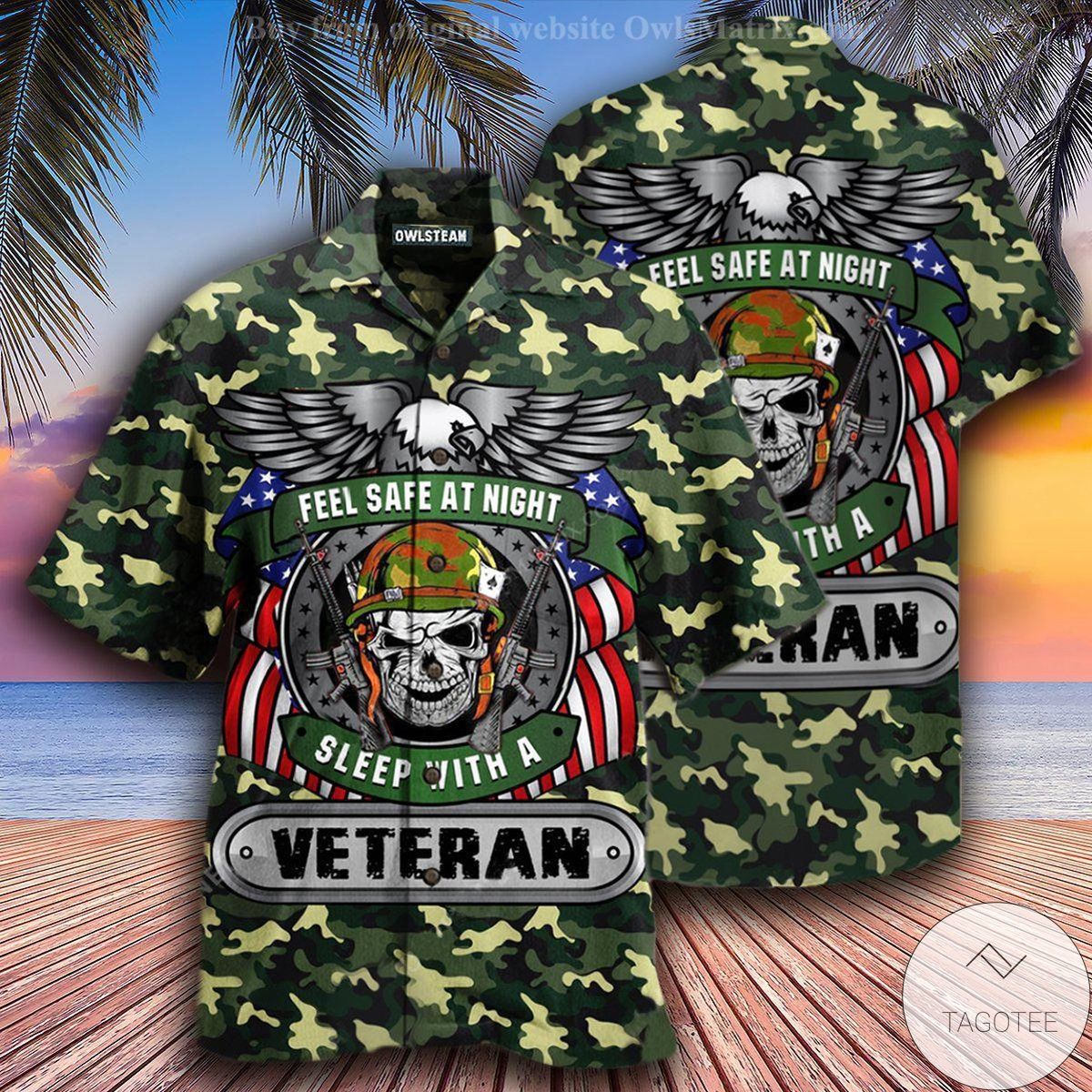 Feel Safe At Night Sleep With A Veteran Hawaiian Shirt Feel Safe At Night Sleep With A Veteran Hawaiian Shirt
