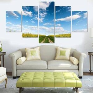 Field 2 - Nature 5 Panel Canvas Art Wall Decor