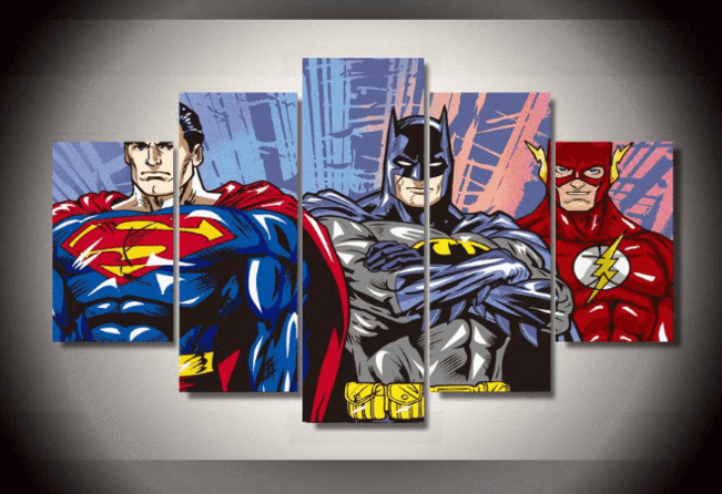 Fiery Falcon - Dc 5 Panel Canvas Art Wall Decor Fiery Falcon - Dc 5 Panel Canvas Art Wall Decor