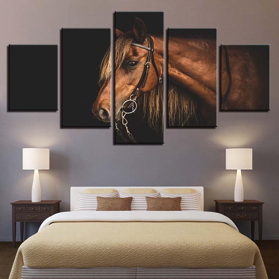 Fine Horse - Animal 5 Panel Canvas Art Wall Decor Fine Horse - Animal 5 Panel Canvas Art Wall Decor