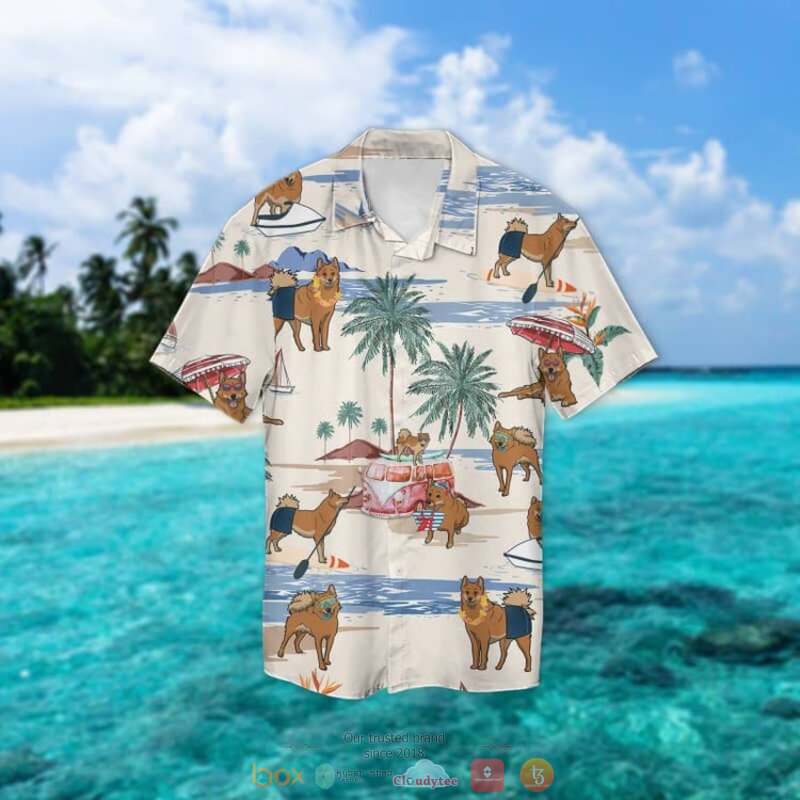Finnish Spitz Summer Beach Hawaiian Shirt Finnish Spitz Summer Beach Hawaiian Shirt
