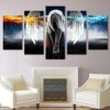 Fire And Ice Angel - Cartoon 5 Panel Canvas Art Wall Decor
