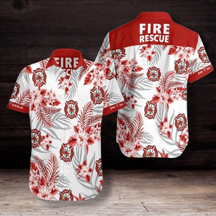 Fire Rescue Tropical Hawaiian Shirt Fire Rescue Tropical Hawaiian Shirt