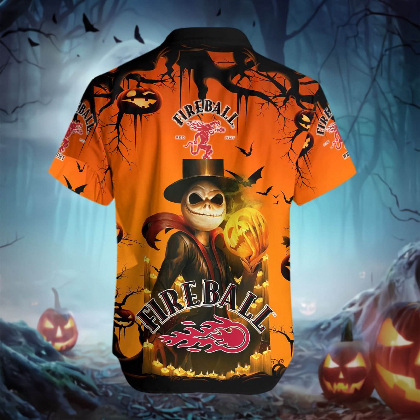 Fireball Jack Skellington Hawaiian Shirt Fireball Jack Skellington Hawaiian Shirt