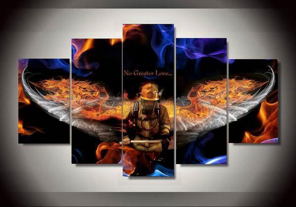 Firefighter 9 - Abstract 5 Panel Canvas Art Wall Decor Firefighter 9 - Abstract 5 Panel Canvas Art Wall Decor