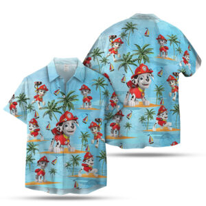 Firefighter Dalmatian Hawaiian Shirt