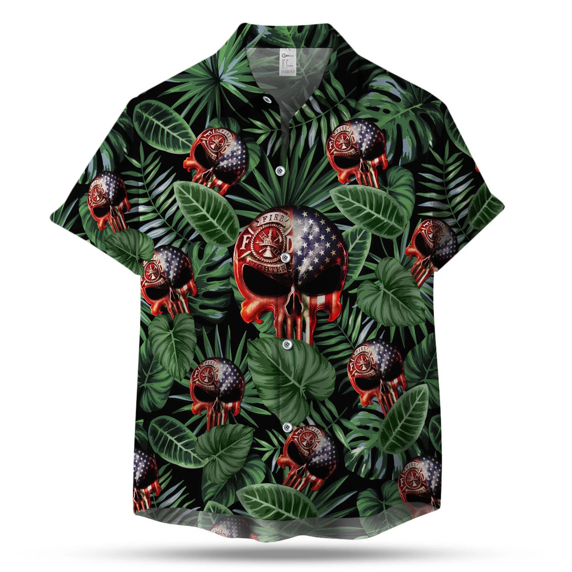 Firefighter Skull Hawaiian Shirt Firefighter Skull Hawaiian Shirt