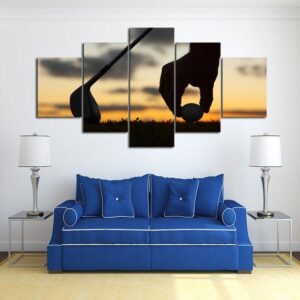 First On Golf - Sport 5 Panel Canvas Art Wall Decor