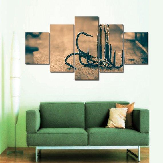 Fisherman Gift - Fishing 5 Panel Canvas Art Wall Decor Fisherman Gift - Fishing 5 Panel Canvas Art Wall Decor