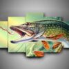 Fishing 1 - Fishing 5 Panel Canvas Art Wall Decor