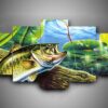 Fishing 2 - Fishing 5 Panel Canvas Art Wall Decor