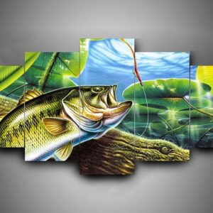 Fishing 2 - Fishing 5 Panel Canvas Art Wall Decor